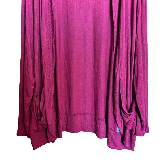 Coldwater Creek Cardigan Womens XL 16 Burgundy Open Pockets Duster Sweater - Picture 4 of 8